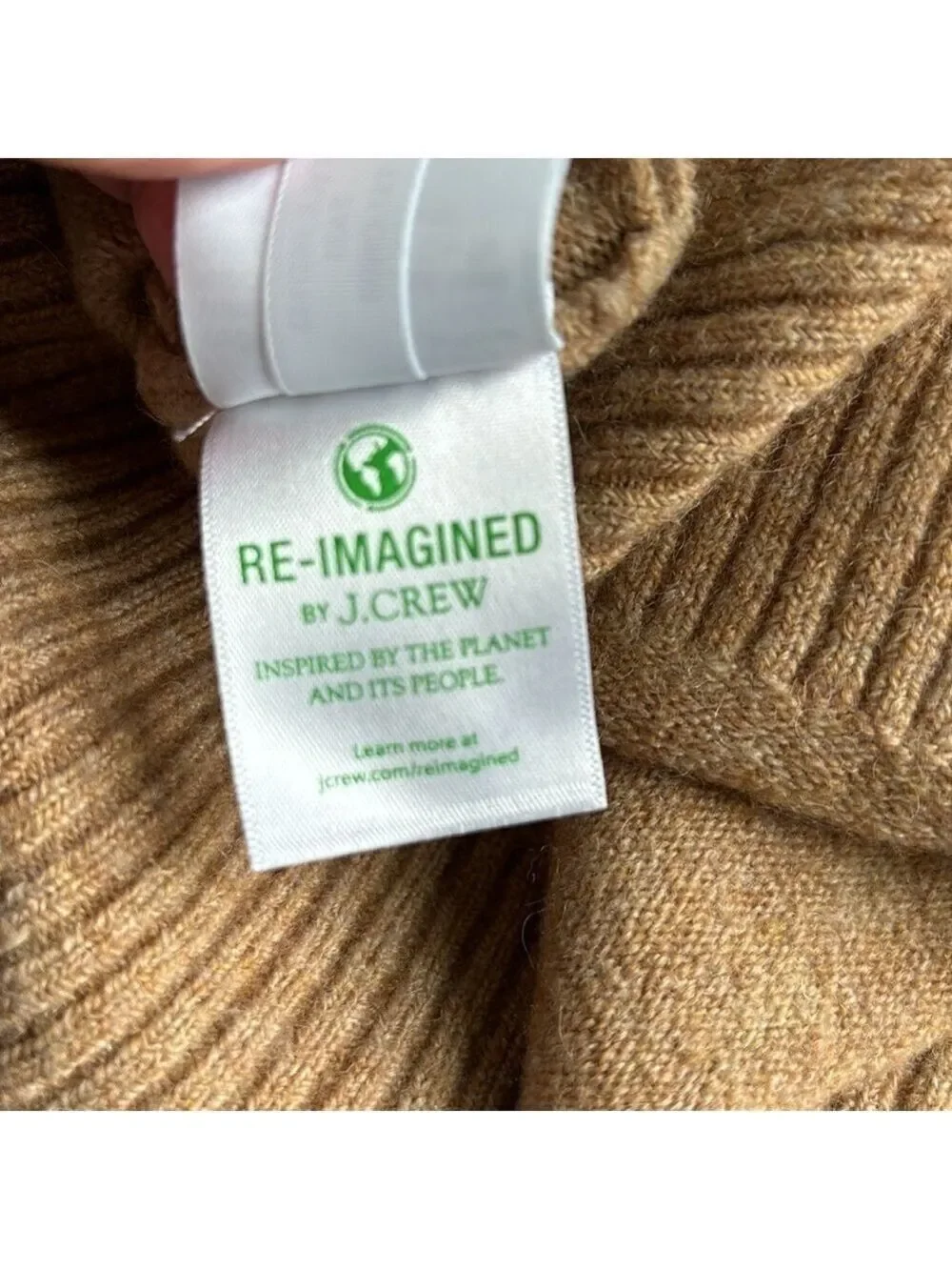 J. Crew Camel Tan Wool Blend Turtle Neck Soft Cropped Sweater Size XXS Oversized